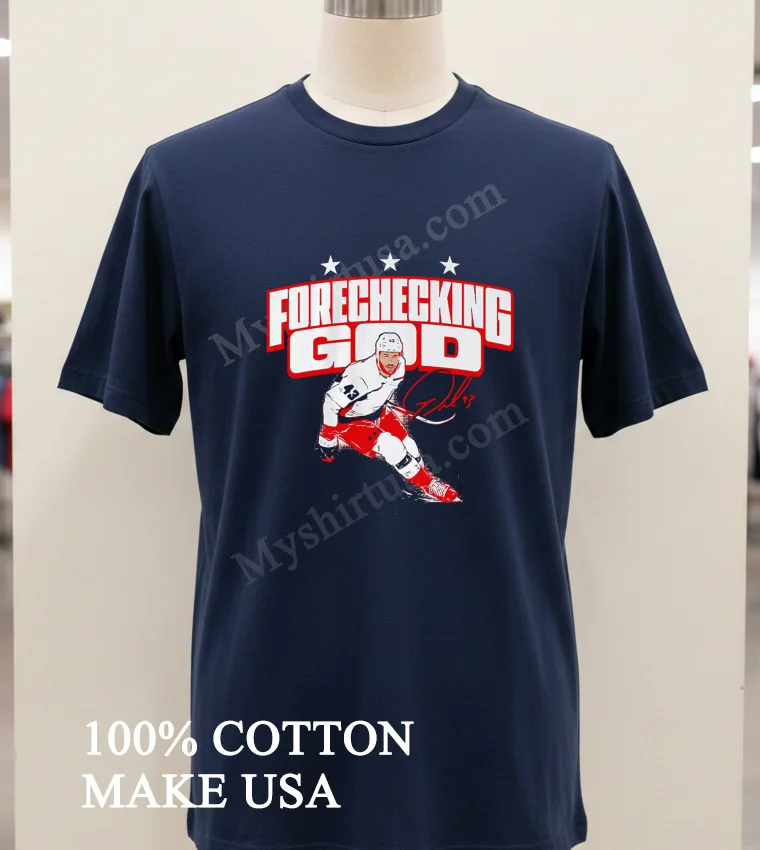 Forechecking God Tom Wilson Washington Capitals Hockey Shirt Navy Shirt 1