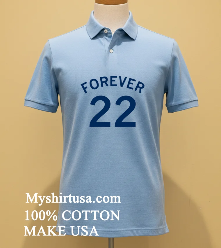 Forever 22 Curved Fever Shirt - blue-shirt Forever 22 Curved Fever Shirt Blue Shirt