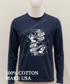 Frank Collection Smile Now Cry Later Mustache Cartoon Character funny america t-shirts