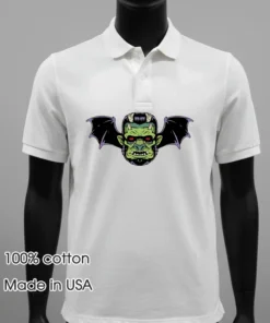 Frankenstein Bat Wing Demon Head Psychobilly Monster Zombie Shirt
