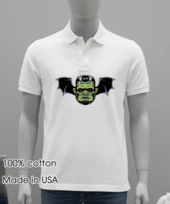 Frankenstein Bat Wing Demon Head Psychobilly Monster Zombie Shirt