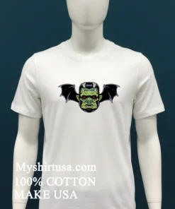 Frankenstein Bat Wing Demon Head Psychobilly Monster Zombie Shirt