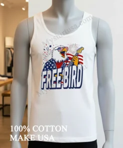 Free Bird Eagle Patriot American Flag Electric Guitar funny america t-shirts
