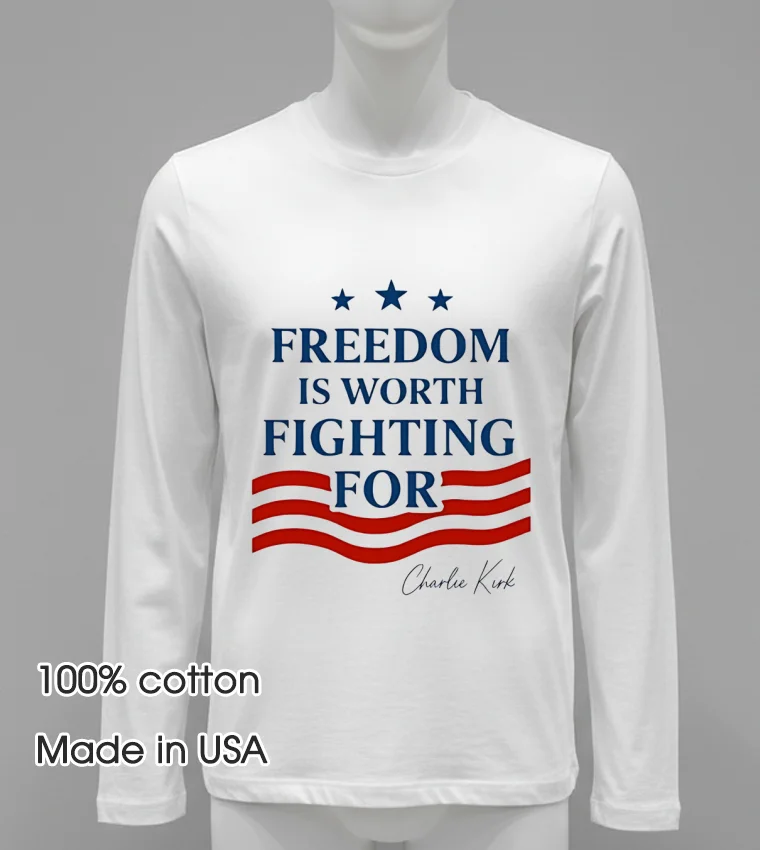 Freedom Is Worth Fighting For Shirt - white-t-shirt Freedom Is Worth Fighting For Shirt White T Shirt
