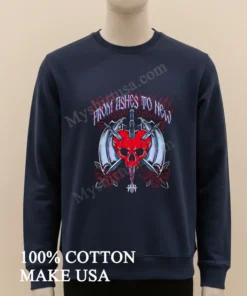 From Ashes To New Sword Through Heart Skull And Roses funny america t-shirts