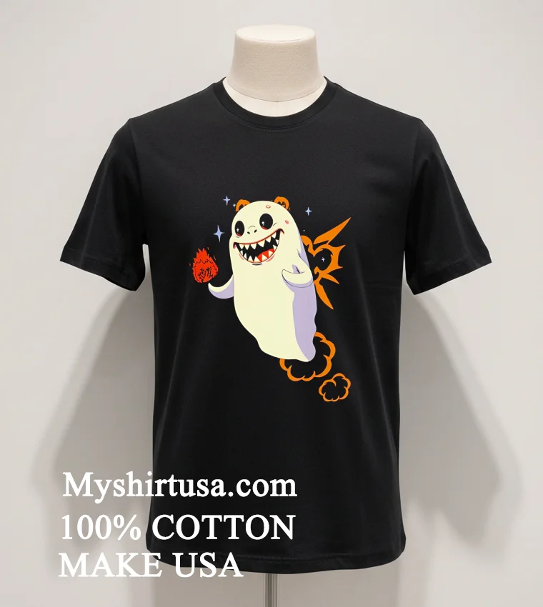 Funny Ghost Halloween Monster Shirt - balck-shirt Funny Ghost Halloween Monster Shirt Balck Shirt