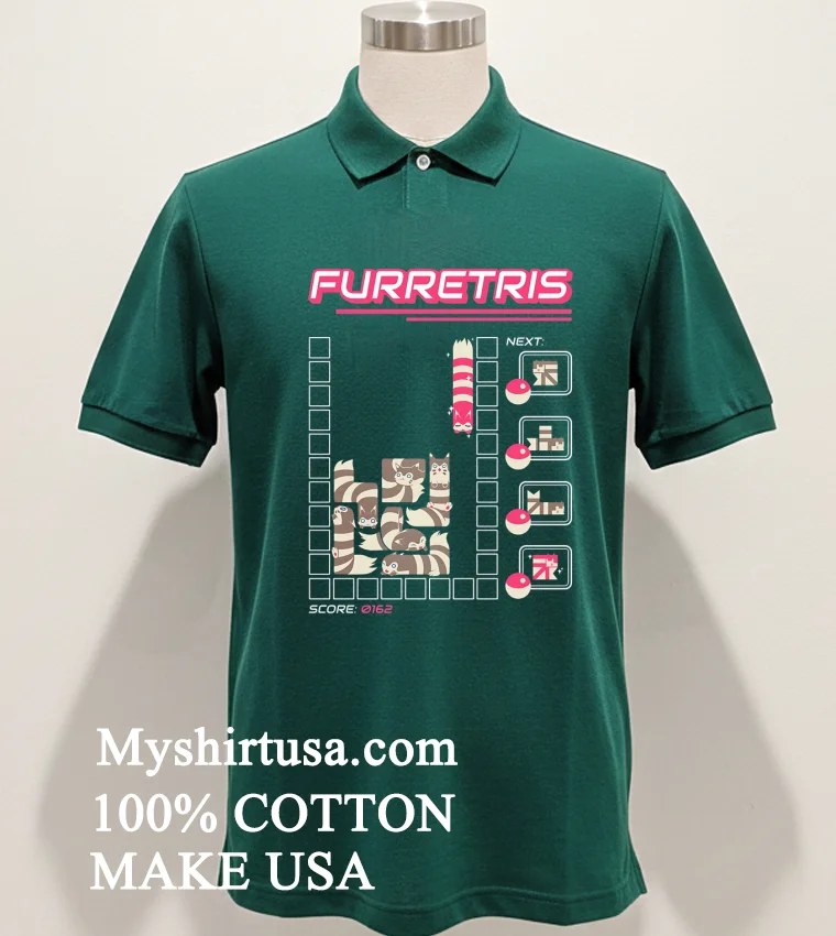 Furretris Next Ferrets Score 0162 Video Games Shirt Green Shirt