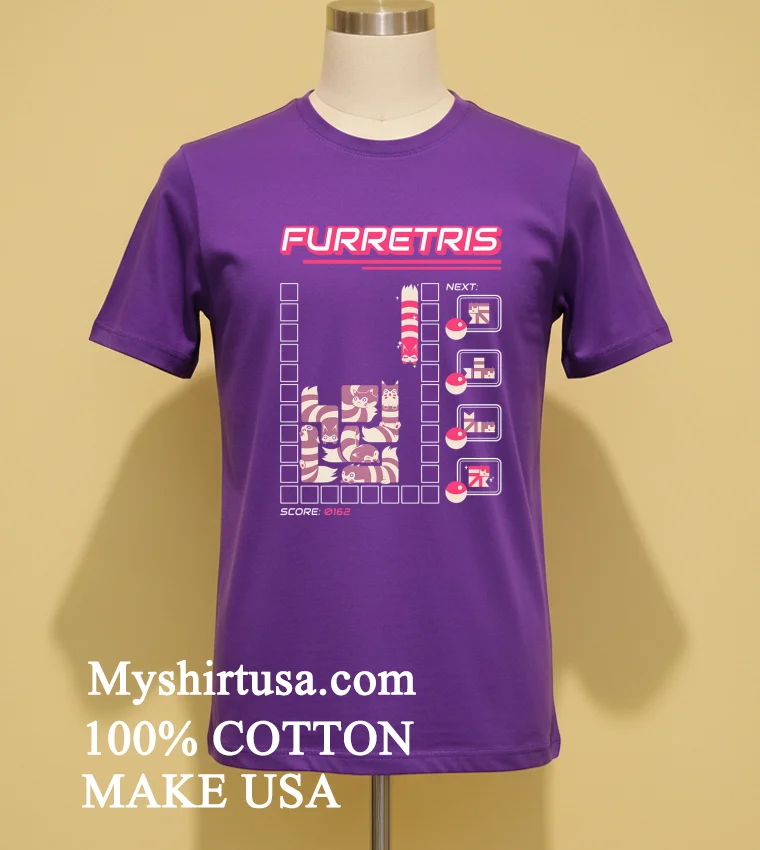 Furretris Next Ferrets Score 0162 Video Games Shirt Purple Shirt