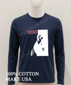 Fuzzface Mascot Character Black And White Graphic funny america t-shirts