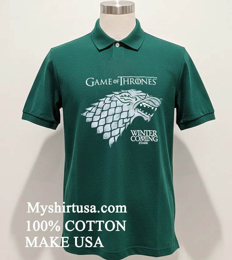 Game Of Thrones Winter Is Coming Stark Wolf Head Logo new t-shirt - green-shirt Game Of Thrones Winter Is Coming Stark Wolf Head Logo Shirt Green Shirt