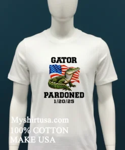 Gator Pardoned 1 20 25 American Flag Shirt