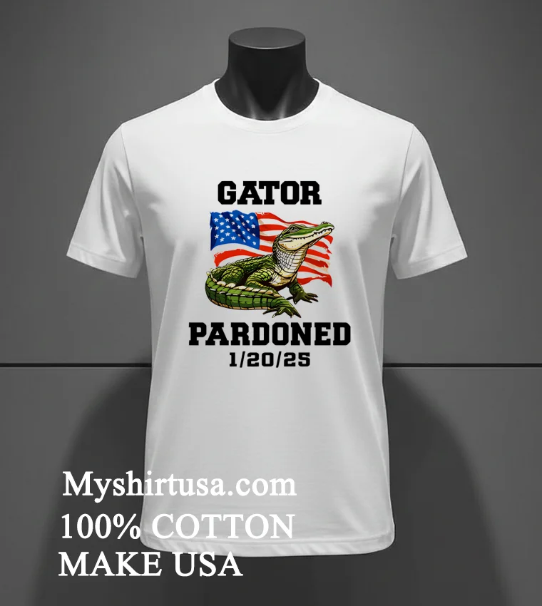 Gator Pardoned 1 20 25 American Flag Shirt White T Shirt 2