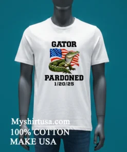 Gator Pardoned 1 20 25 American Flag Shirt