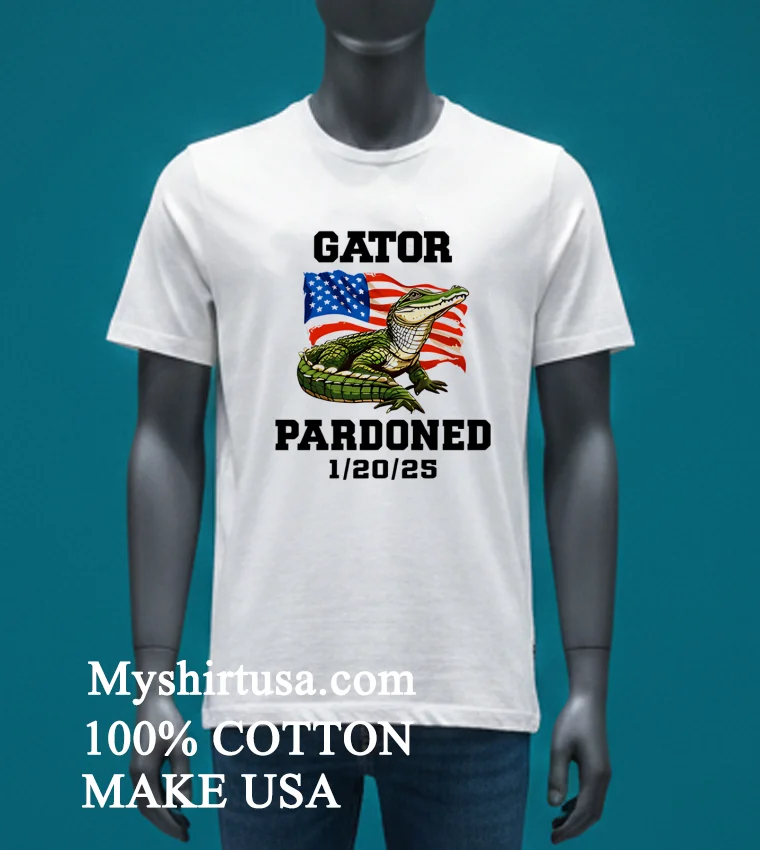Gator Pardoned 1 20 25 American Flag Shirt - white-t-shirt Gator Pardoned 1 20 25 American Flag Shirt White T Shirt 3