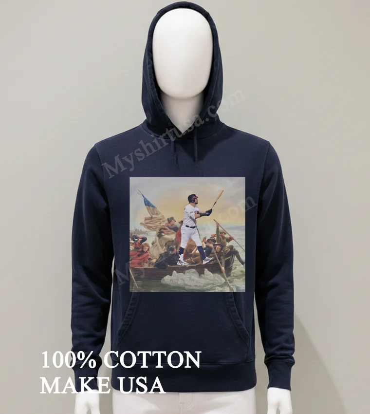 George Washington Crossing Delaware Baseball Player Hitting Shirt Balck Shirt