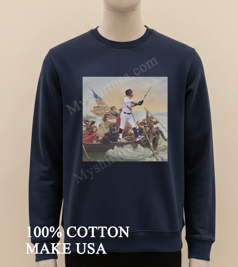 George Washington Crossing Delaware Baseball Player Hitting Shirt Long Sleve Shirt