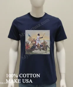 George Washington Crossing Delaware Baseball Player Hitting funny america t-shirts