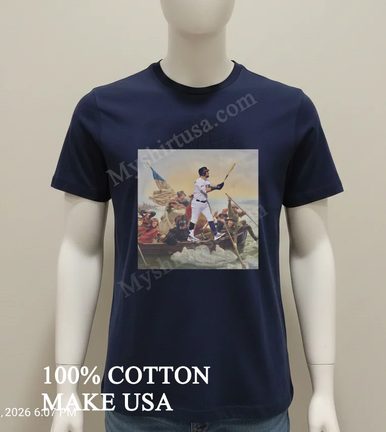 George Washington Crossing Delaware Baseball Player Hitting funny america t-shirts - navy-shirt George Washington Crossing Delaware Baseball Player Hitting Shirt Navy Shirt 1