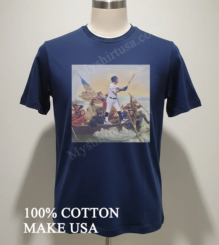George Washington Crossing Delaware Baseball Player Hitting funny america t-shirts - navy-shirt George Washington Crossing Delaware Baseball Player Hitting Shirt Navy Shirt 2