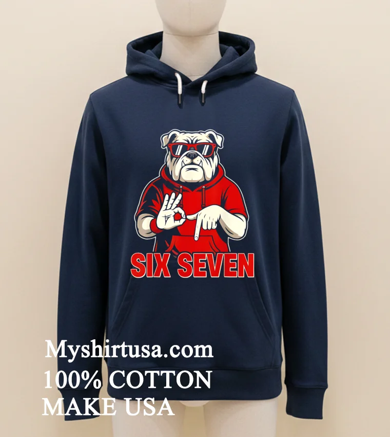 Georgia Bulldogs Football Six Seven Mascot Shirt Navy Shirt 1