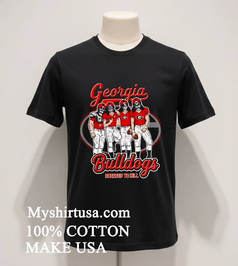 Georgia Bulldogs X Dressed To Kill Shirt Balck Shirt 1