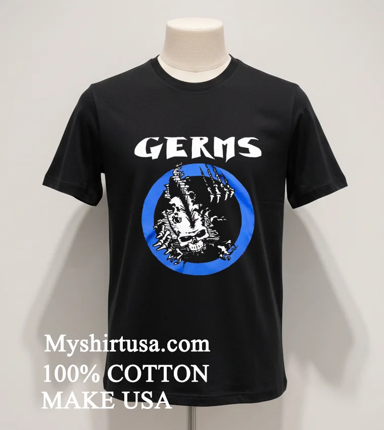 Germs Blue Circle Punk Rock Band Logo funny america t-shirts - balck-shirt Germs Blue Circle Punk Rock Band Logo Shirt Balck Shirt