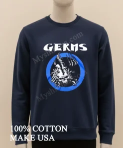 Germs Blue Circle Punk Rock Band Logo funny america t-shirts