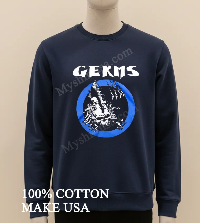 Germs Blue Circle Punk Rock Band Logo Shirt Long Sleve Shirt