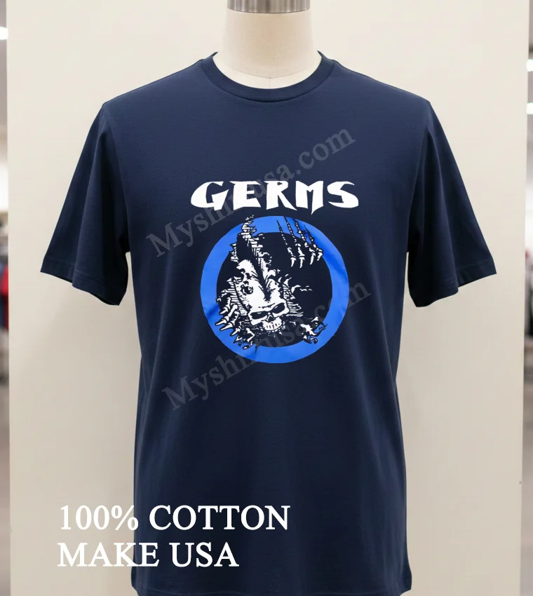 Germs Blue Circle Punk Rock Band Logo funny america t-shirts - navy-shirt Germs Blue Circle Punk Rock Band Logo Shirt Navy Shirt 1