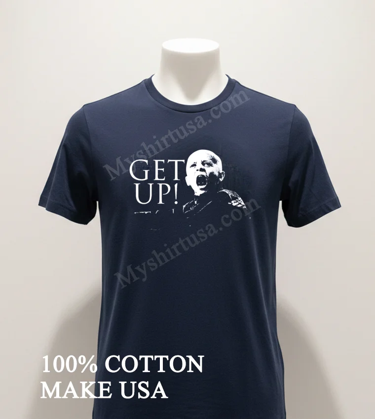 Get Up Screaming Soldier Black And White Vintage Graphic Shirt Navy Shirt 1