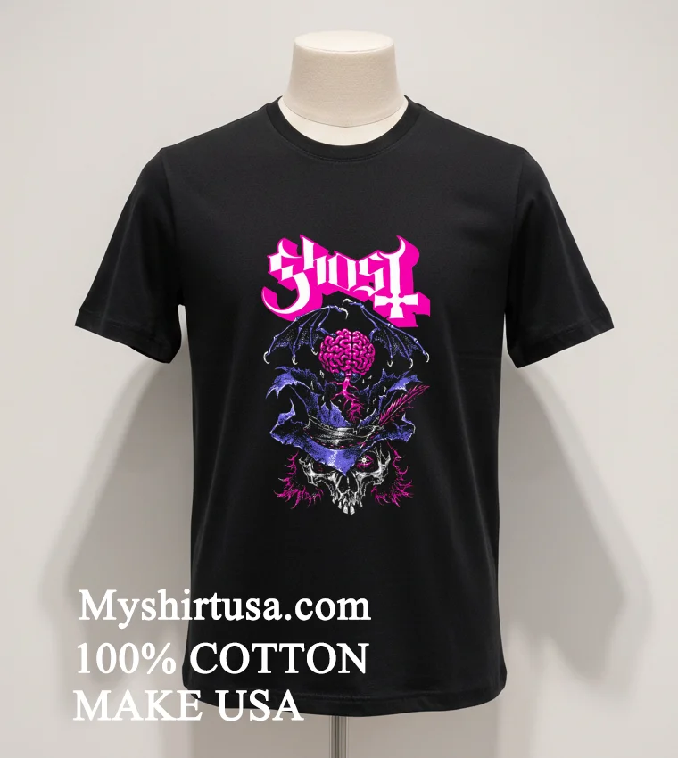 Ghost Bat In The Brain Skull Shirt Balck Shirt 1