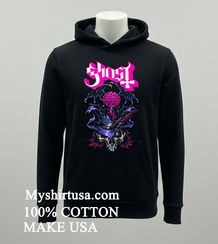 Ghost Bat In The Brain Skull Shirt Balck Shirt