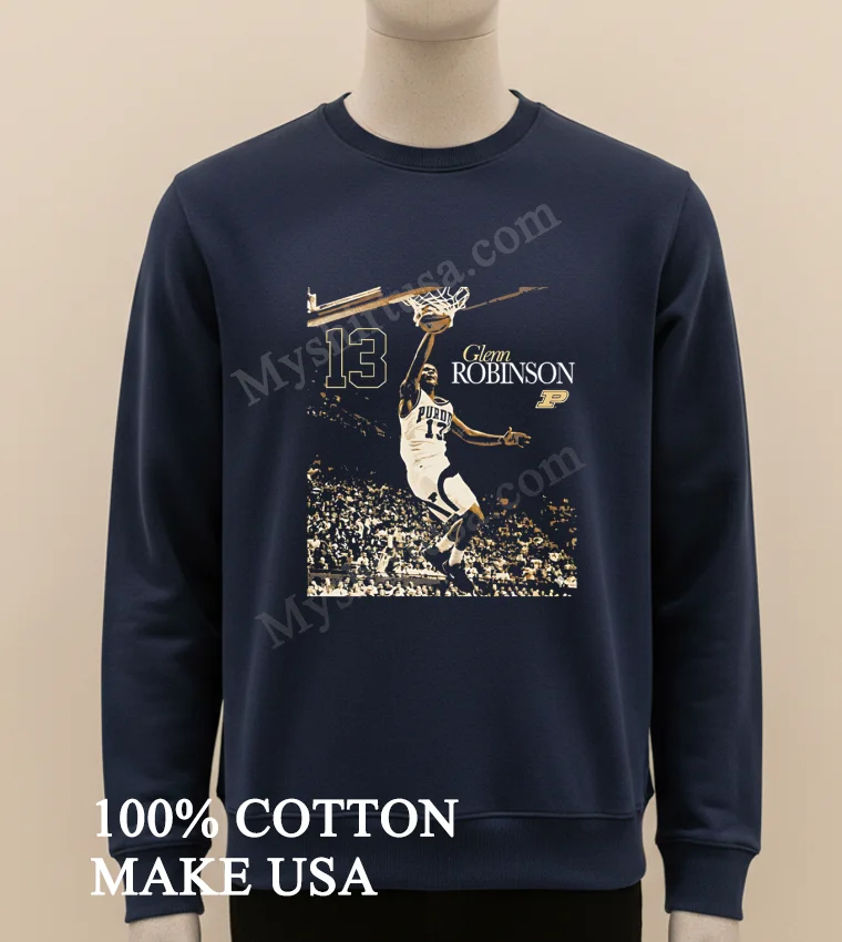 Glenn Robinson 13 Purdue Basketball Slam Dunk Graphic Shirt Long Sleve Shirt