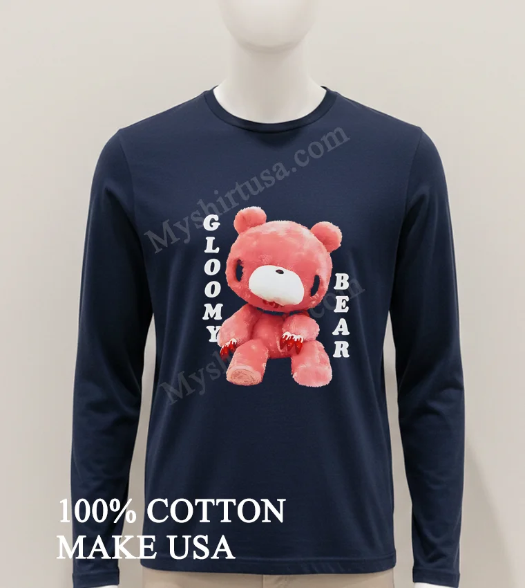 Gloomy Bear Pink Plush Character With Bloody Claws Shirt Hoodie Shirt 1