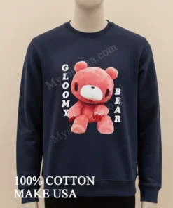 Gloomy Bear Pink Plush Character With Bloody Claws funny america t-shirts