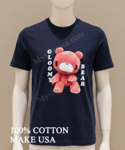 Gloomy Bear Pink Plush Character With Bloody Claws funny america t-shirts