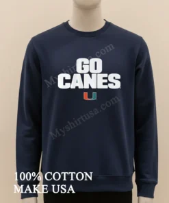 Go Canes Miami Hurricanes Orange Green Logo funny america t-shirts