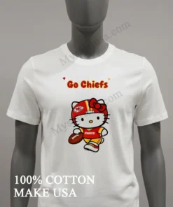 Go Chiefs Kc Arrowhead Logo Red Helmet Jersey Hello Kitty Shirt