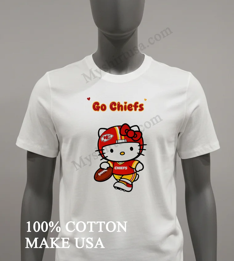 Go Chiefs Kc Arrowhead Logo Red Helmet Jersey Hello Kitty Shirt White T Shirt 1