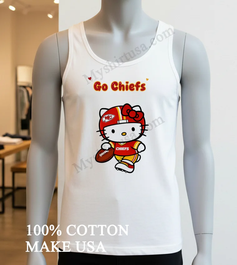 Go Chiefs Kc Arrowhead Logo Red Helmet Jersey Hello Kitty Shirt - white-t-shirt Go Chiefs Kc Arrowhead Logo Red Helmet Jersey Hello Kitty Shirt White T Shirt 2