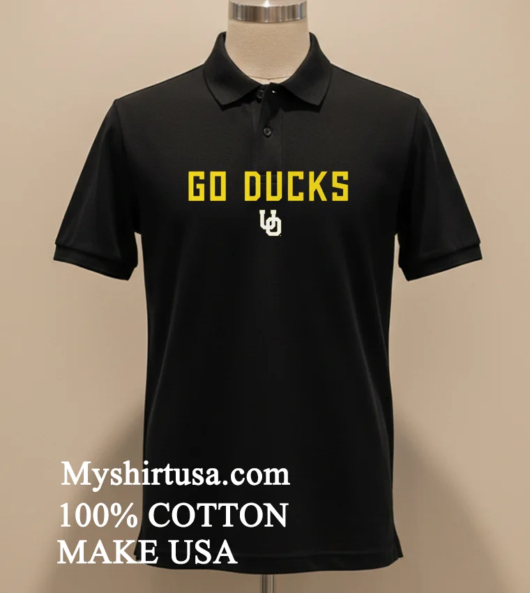Go Ducks Uo Yellow And White Logo funny america t-shirts - balck-shirt Go Ducks Uo Yellow And White Logo Shirt Balck Shirt 1