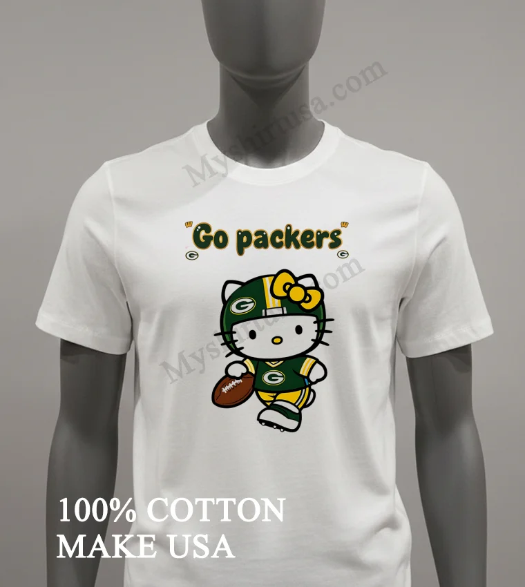 Go Packers Green G Logo Green Helmet Jersey Hello Kitty Shirt White T Shirt 1