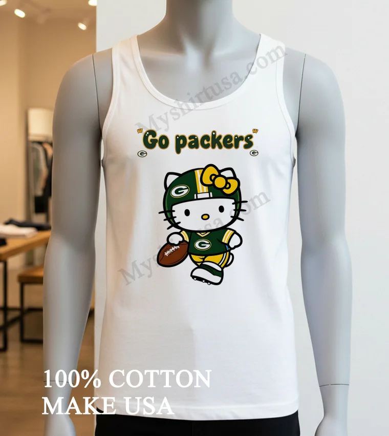 Go Packers Green G Logo Green Helmet Jersey Hello Kitty Shirt White T Shirt 2