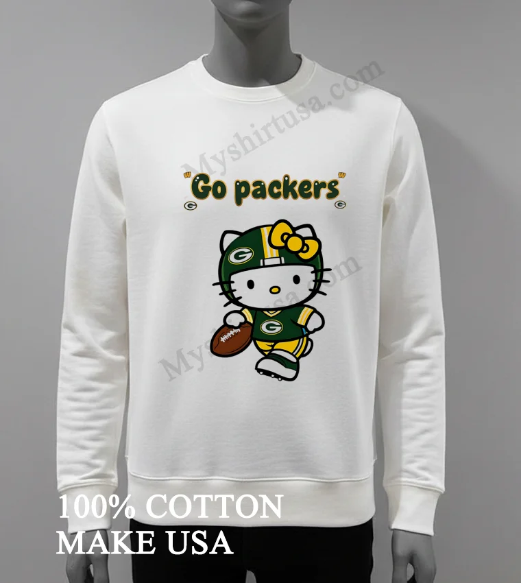 Go Packers Green G Logo Green Helmet Jersey Hello Kitty Shirt White T Shirt 3