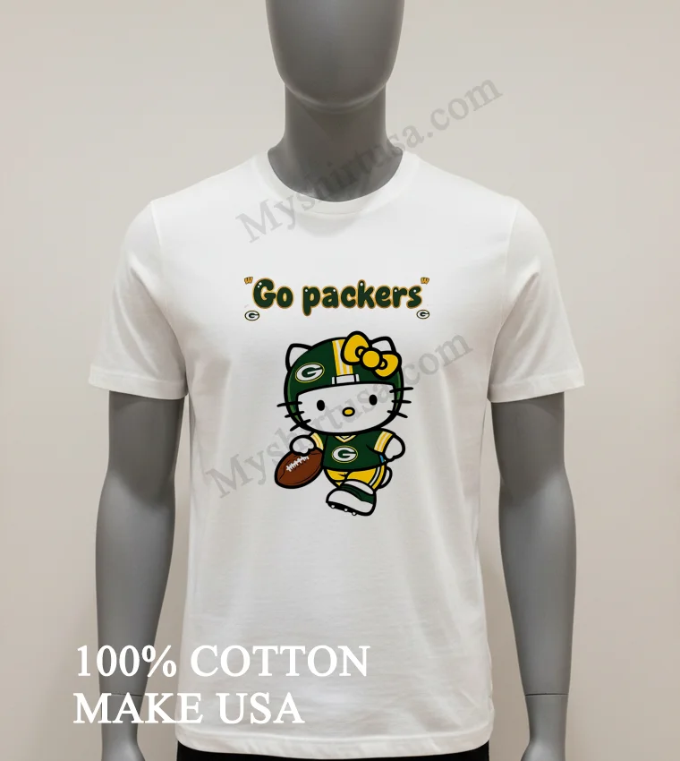 Go Packers Green G Logo Green Helmet Jersey Hello Kitty Shirt - white-t-shirt Go Packers Green G Logo Green Helmet Jersey Hello Kitty Shirt White T Shirt