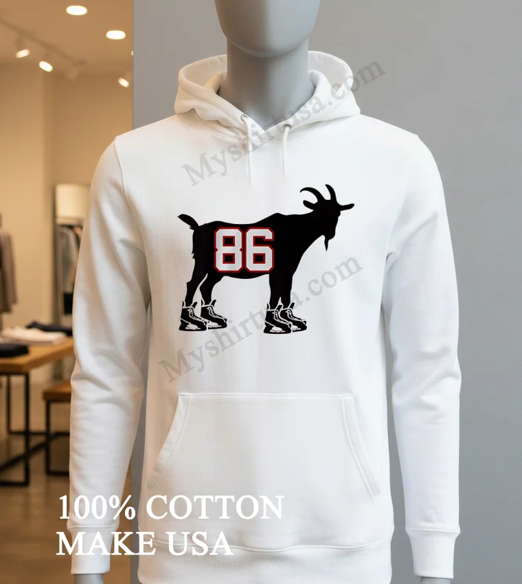 Goat Number 86 Wearing Hockey Skates Graphic Shirt Hoodie Shirt