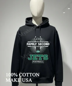 God First Family Second Then Jets Logo Football funny america t-shirts