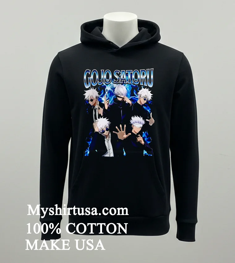 Gojo Satru Jjk Graphic Shirt - balck-shirt Gojo Satru Jjk Graphic Shirt Balck Shirt