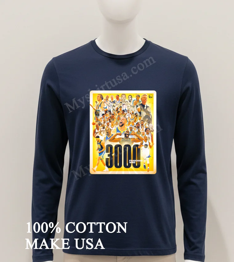Golden State Warriors 3000 Franchise Wins funny america t-shirts - hoodie-shirt Golden State Warriors 3000 Franchise Wins Shirt Hoodie Shirt 1