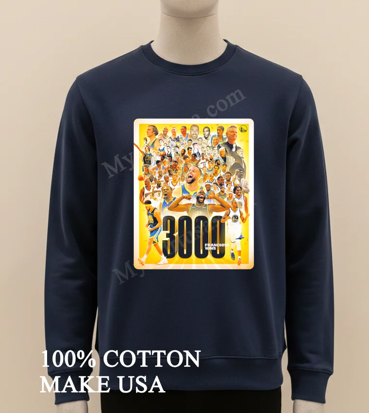 Golden State Warriors 3000 Franchise Wins Shirt Long Sleve Shirt